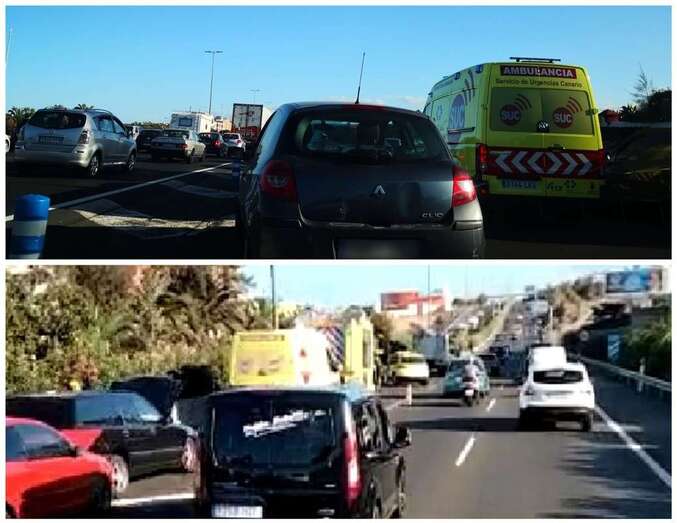 Retención de tráfico originada por el accidente/TA.